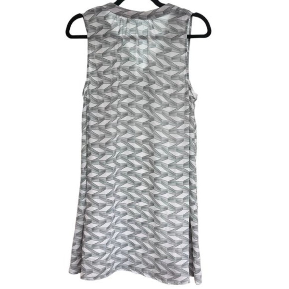 Women's BB‎ Dakota High Neck Shift Dress White Geometric Print Size Small - Picture 2 of 7